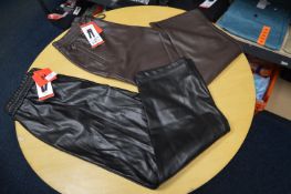 *Two Hilary Radley Faux Leather Trousers Size: M