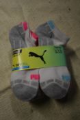 Ten Assorted Pairs of Puma Youth’s Low Cut Socks Size: 2.5-5
