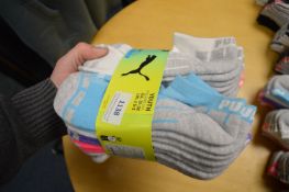 10 Pairs of Puma Youth’s Low Cut Drycell Socks Size: 2.5-5
