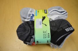 10 Pairs of Puma Kid’s Low Cut Drycell Socks Size: 12-1.5
