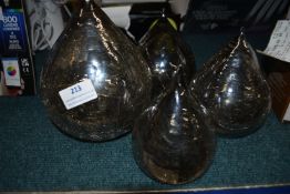 *Four LED Glass Raindrop Lights