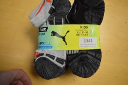 10 Pairs of Puma Kid’s Low Cut Drycell Socks Size: 12-1.5