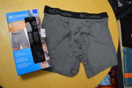 *Columbia Performance Stretch Boxer Shorts Size: L 5pk