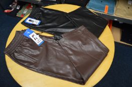 *Two Hilary Radley Faux Leather Trousers Size: L