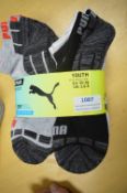 10 Pairs of Puma Youth’s Low Cut Drycell Socks Size: 2.5-5