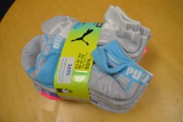10 Pairs of Puma Kid’s Low Cut Drycell Socks Size: 12-1.5