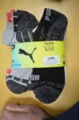 10 Pairs of Puma Youth’s Low Cut Drycell Socks Size: 2.5-5
