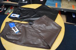 *Two Hilary Radley Faux Leather Trousers Size: L