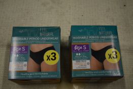 *Two Washable Period Underwear Size: S 3pk