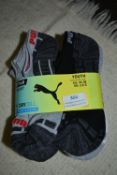 Ten Assorted Pairs of Puma Youth’s Low Cut Socks Size: 2.5-5