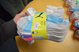 10 Pairs of Puma Youth’s Low Cut Drycell Socks Size: 2.5-5