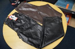 *Two Hilary Radley Faux Leather Trousers Size: M