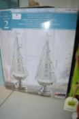 *Two LED Christmas Glitter Trees