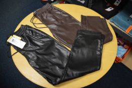 *Two Hilary Radley Faux Leather Trousers Size: S