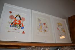 *Three Original Watercolours Depicting Alice in Wonderland Scenes
