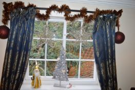 *Assorted Festive Decorations Including Tinsel, Baubles, Two Stars, Illuminated Christmas Tree,
