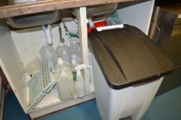 *Assorted Cleaning Chemicals etc. (situated under sink)