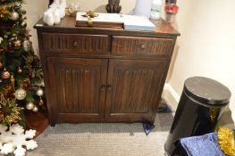 *Oak Priory Style Sideboard with Two Drawers over Cupboard