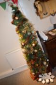 *6ft Decorated Artificial Christmas Tree with Tinsel, Baubles, Light, and Star