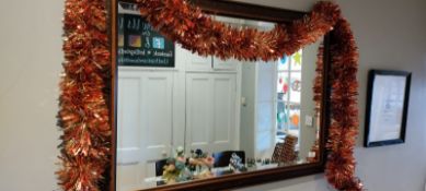 *Wood Framed Bevelled Edge Mirror 100x70cm