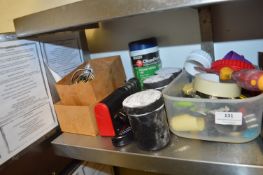 *Assorted Cooking Items Including Two Temperature Probes, Knife Sharpener, Flower Dredgers, Baking