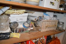 *Assorted Wicker Picnic Baskets, Extension Leads, Painting & Decorating Trays, etc.