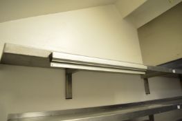 *Two Part Stainless Steel Wall Mounted Shelves 100 x 30cm Each - 200x30cm Total with Note Knipper