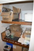 *Contents of Cupboard to Include Assorted Takeaway Packaging, Cups, etc.