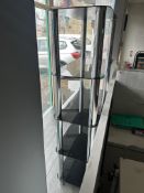 *Chrome & Black Glass Five Tier Shelving Unit