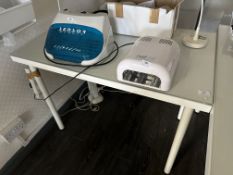 *Glass Topped Nail Technicians Table