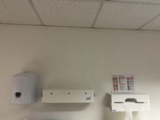 *Paper Roll Dispenser, Disposable Apron Dispenser, and a Paper Towel Dispenser