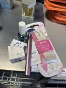 *1x 12ml of Crystal Top Coat, and 2.3g of Eye Perfect Gel Liner, Eyebrow Shaper, etc.