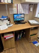 *Double Pedestal Desk in Light Beech Finish