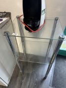 *Glass & Chrome Three Tier Shelf Unit