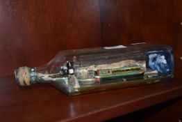 Narrow Boat in a Bottle at Stoke Bruerne
