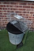 Humane Animal Trap plus Galvanised Bin