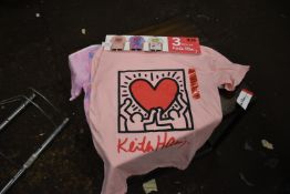 Keith Haring Kid’s T-Shirt 3pk Size: 9-10 years