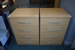 Two Four Drawer Bedside Cabinets