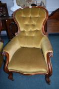 Victorian Mustard Upholstered Nursing Chair