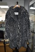 Faux Fur Lady’s Coat by Mitsu of London Size: Approx. 14