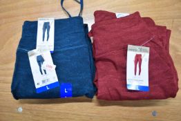 *Mondetta Brushed Jacquard Leggings 2pk Size: L 1x blue, 1x red