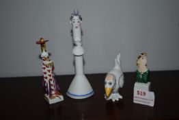 Four Modern Meissen Ornaments with Blue Cross Swor