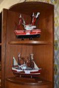 Two Wooden Model Trawlers