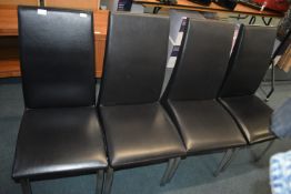 *Four Black Leatherette Side Chairs