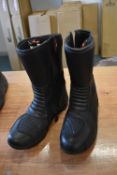 Pair of RK Sport Leather Motorcycle Boots Size: 7
