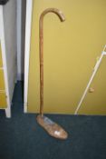 Wooden Shoe Last and Walking Stick