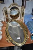 Three Gilt Framed Mirrors