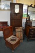 1930's Oak Hall Stand, Trouser Press, and a Commod