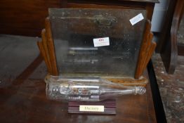 Small Art Deco Oak Photo Frame, and a Ship in a Bo