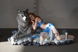 Nemesis Now Fairy & Wolf (AF, fairy missing wings)